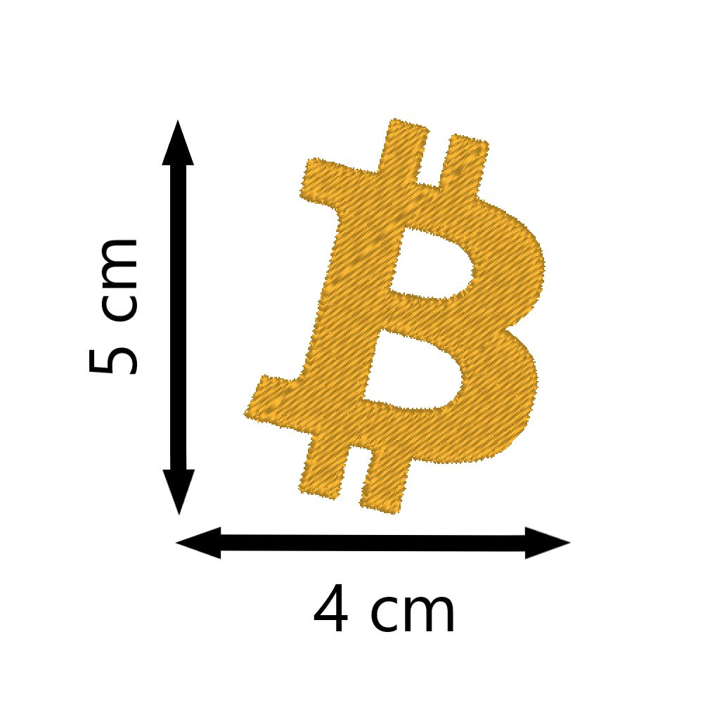 Bitcoin-Cap bestickt mit dem Bitcoin-Symbol B