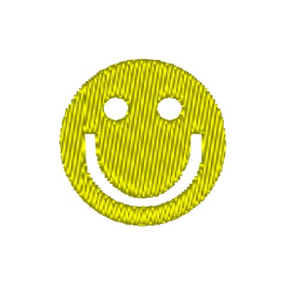 Stickmotiv Smiley mit Wunschtext individuell personalisierte Bestickung