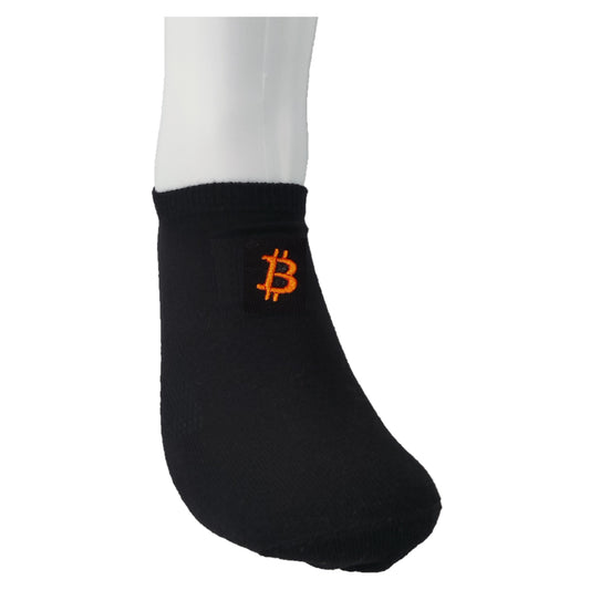 Sneaker-Socken mit Bitcoin-Logo und Wunschtext